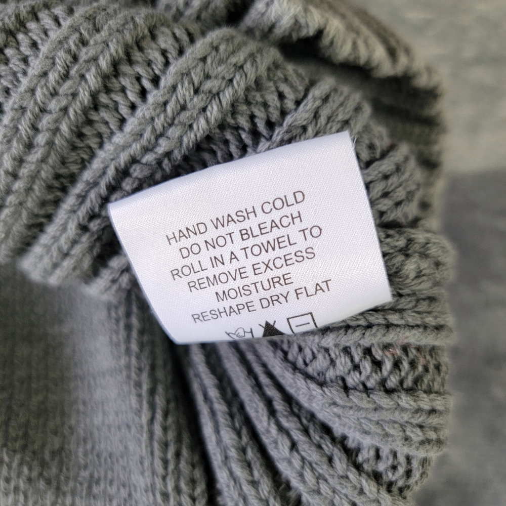 Woolrich 100% Cotton Women's Chunky Cable Knit Sweater Fall Winter Gray Size M - Picture 8 of 10